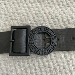 Black Leather Stone Island Belt for 32"33" waist